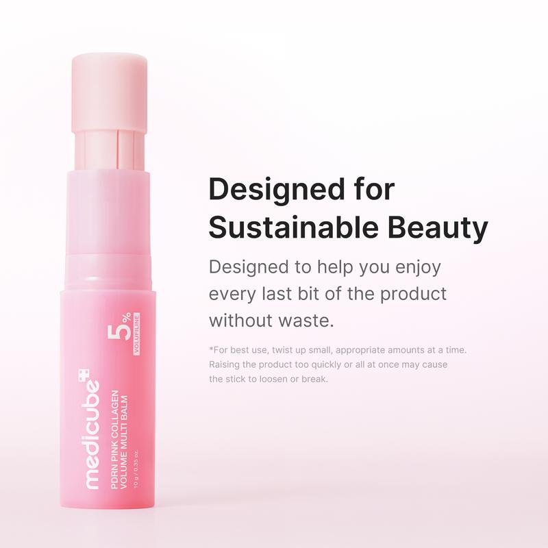 Medicube [NEW] PDRN Pink Collagen Volume Multi Balm | All In One Stick for Youthful-Looking, Helping Look of Fine Lines, Firming Care, Anti-Aging Care | For Under-Eyes, Neck, Forehead, Smile Lines, Lip Care | Korean Skincare